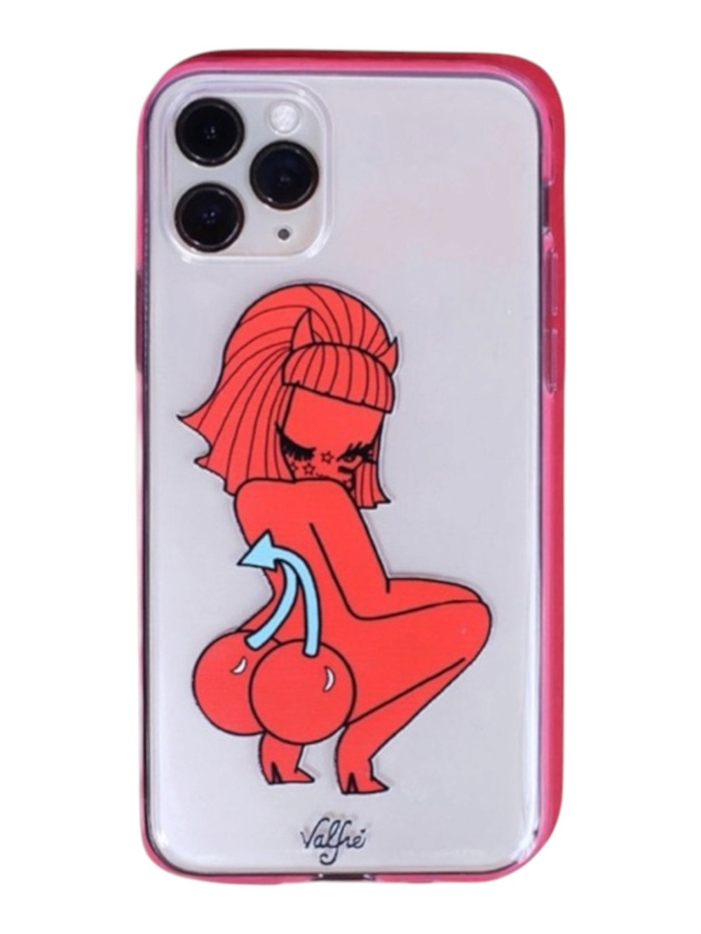 new Valfre ☻︎ Lucy Cherry Bottom ☻ iPhone 6+ 7+ ☻︎ Clear Case ☻ Artist Drawn - Picture 5 of 16